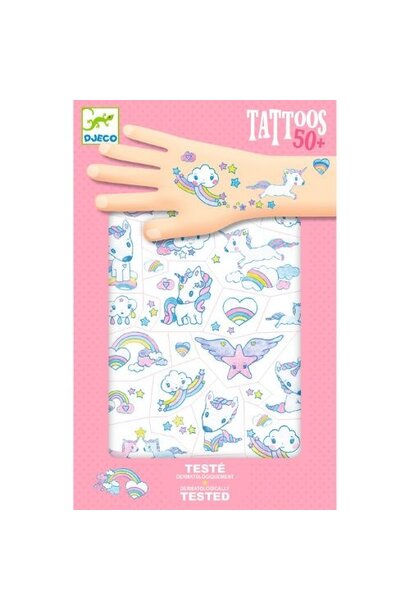 Djeco 2x tattoo vel unicorns | plaktattoo