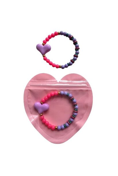 ByMelo armbandje love oranje in hartverpakking | sieraad