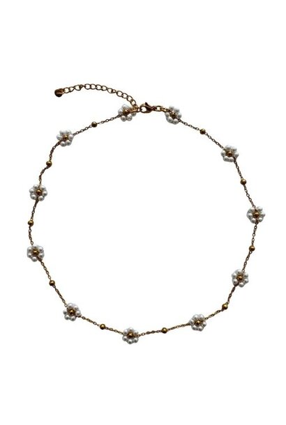 ByMelo flower ketting wit | sieraad