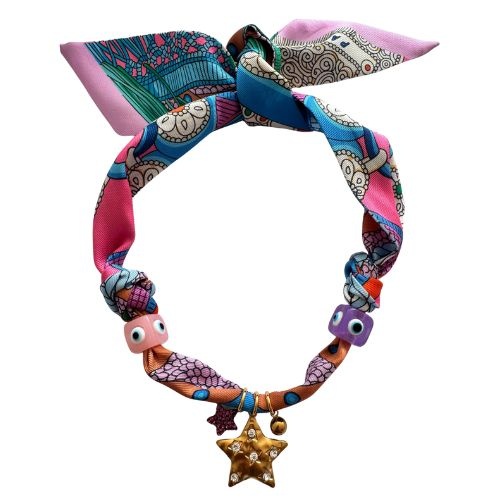 ByMelo bandana ketting roze | sieraad-1