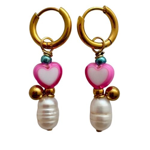 ByMelo oorbellen parel - hart | sieraad-1