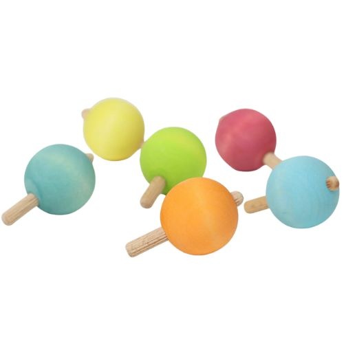 Grimm's pastel spinning tops 6 stuks | houten tollen-1