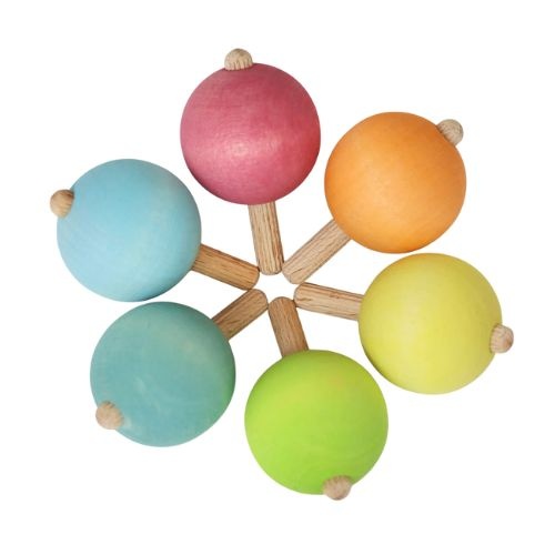 Grimm's pastel spinning tops 6 stuks | houten tollen-9