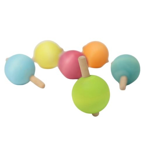 Grimm's pastel spinning tops 6 stuks | houten tollen-7
