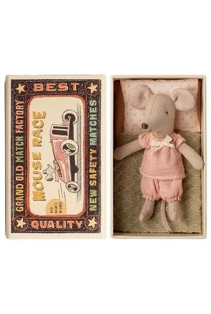Maileg little sister mouse in matchbox