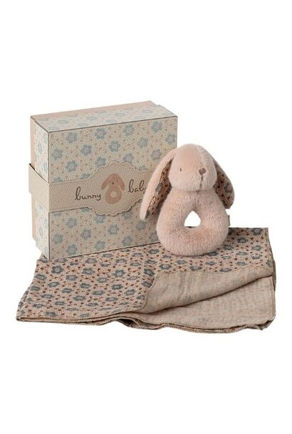 Maileg bunny rattle set powder