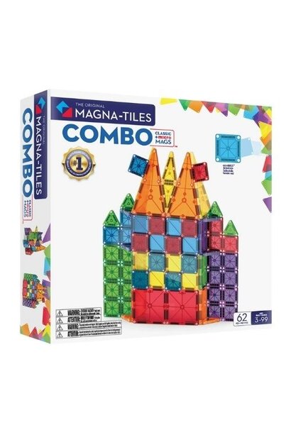 Magna-Tiles combo set 62 stuks | magneetspeelgoed