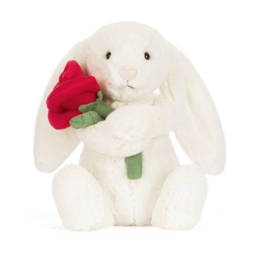 Jellycat cream bunny with rose | knuffel-7