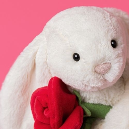 Jellycat cream bunny with rose | knuffel-4