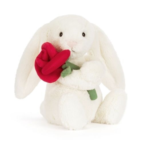 Jellycat cream bunny with rose | knuffel-1