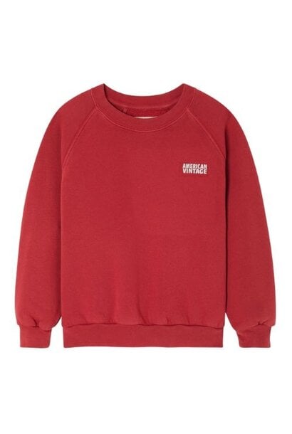 American Vintage izubird sweat ml col rond cerise vintage trui