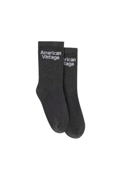 American Vintage clypsun chaussettes charcoal melange sokken