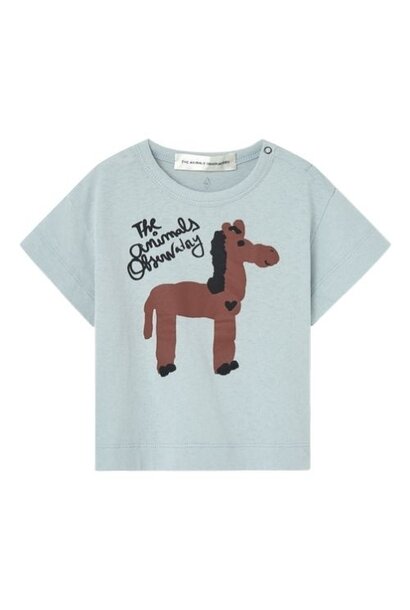 The Animals Observatory pangolin baby t-shirt blue