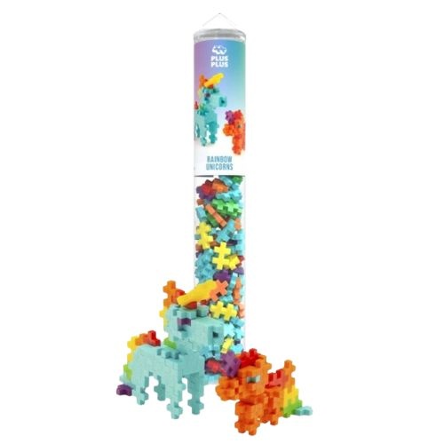 Plus-Plus rainbow unicorns 100 stuks tube-1