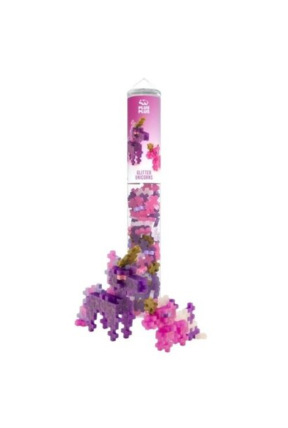 Plus-Plus glitter unicorns 100 stuks tube