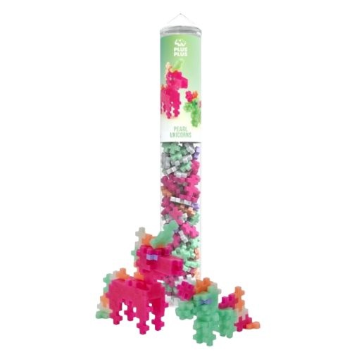 Plus-Plus pearl unicorns 100 stuks tube-1