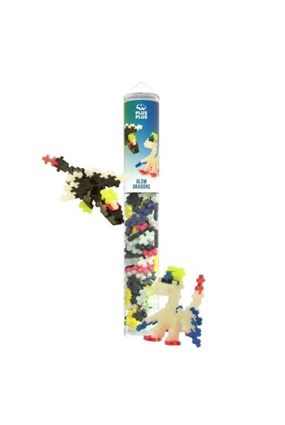 Plus-Plus glow dragons 100 stuks tube