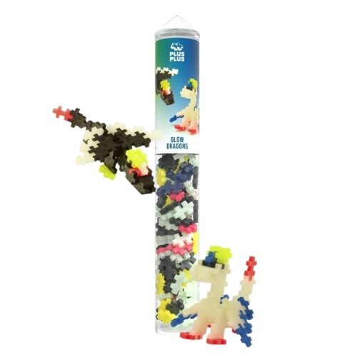 Plus-Plus glow dragons 100 stuks tube-1