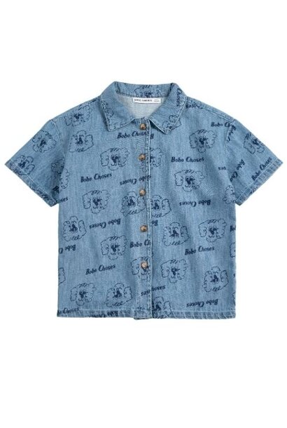 Bobo Choses pickle the dog all over denim shirt - blouse