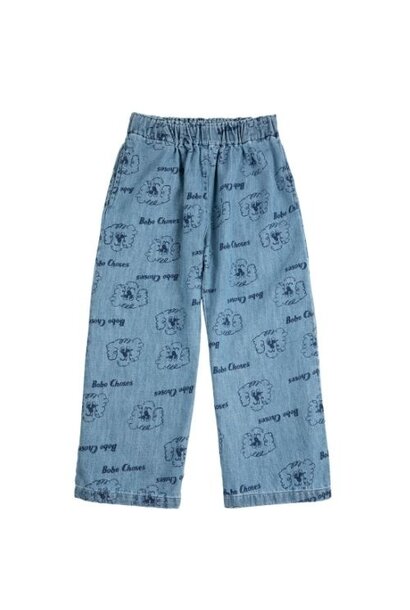 Bobo Choses pickles the dog all over light denim pants - broek