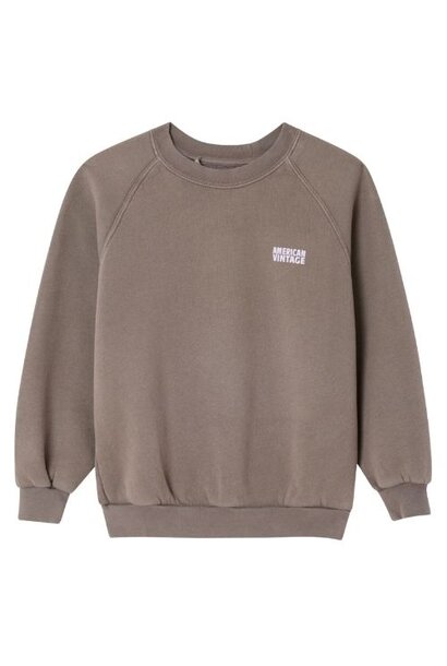 American Vintage izubird sweat ml col rond cendre vintage trui