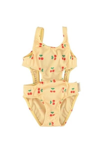 Piupiuchick trikini light yellow w/ cherries - badpak
