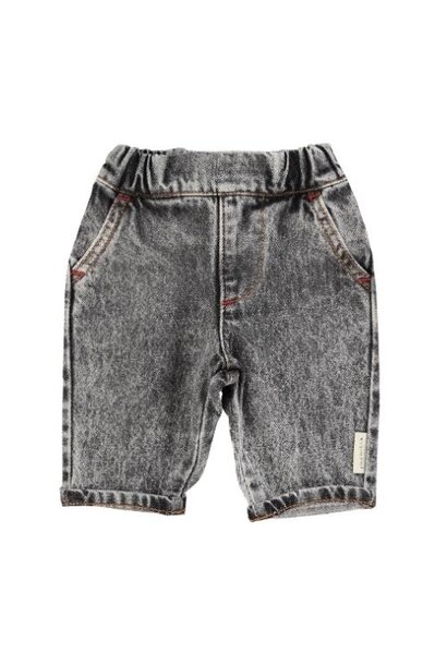 Piupiuchick baby trousers washed black denim - broek