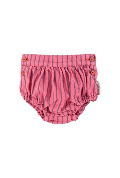 Piupiuchick baby shorties pink w/ indigo stripes