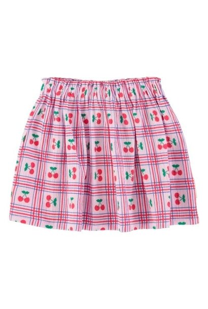Piupiuchick short skirt lilac w/ cherries allover - rok