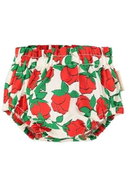 Piupiuchick baby bloomers ecru w/ red roses print
