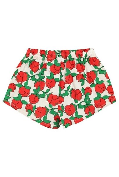 Piupiuchick shorts ecru w/ red roses print - korte broek