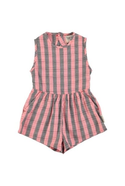 Piupiuchick short jumpsuit pink checkered