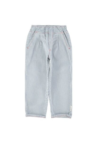 Piupiuchick unisex trousers ecru w/ indigo stripes - broek