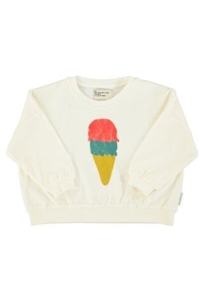 Piupiuchick sweatshirt ecru w/ ice cream print - trui