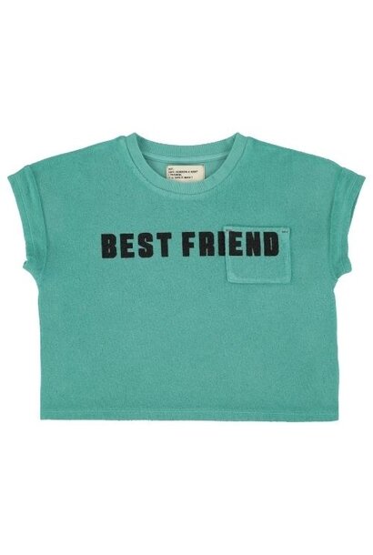 Piupiuchick t-shirt turquoise w/ "best friend" print