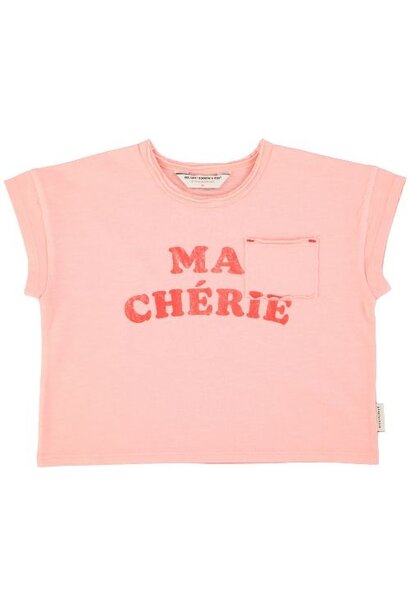 Piupiuchick t-shirt light pink w/ "ma chérie" print