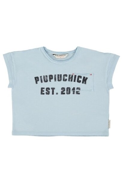 Piupiuchick t-shirt light blue w/ "piupiuchick" print