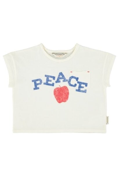 Piupiuchick t-shirt ecru w/ "peace" print