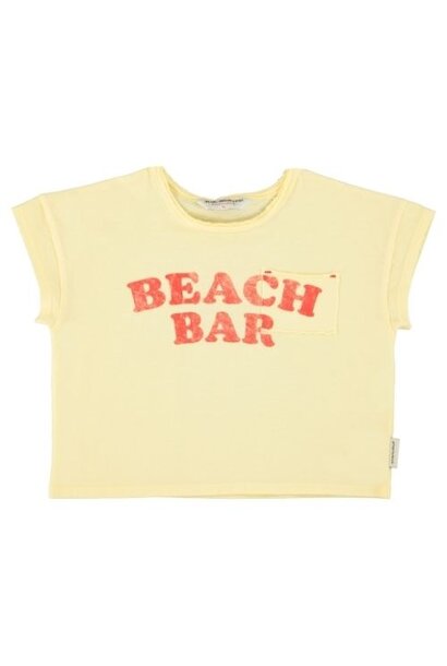 Piupiuchick t-shirt light yellow w/ "beach bar" print