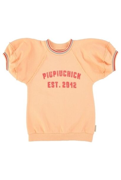 Piupiuchick sweatshirt dress peach "piupiuchick" print - trui