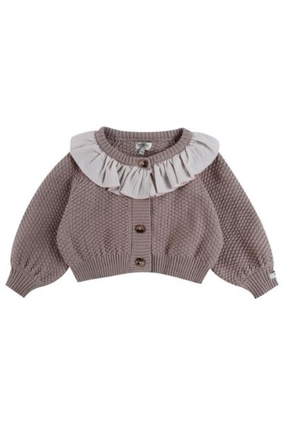 Donsje Amsterdam veertje cardigan plum - vest