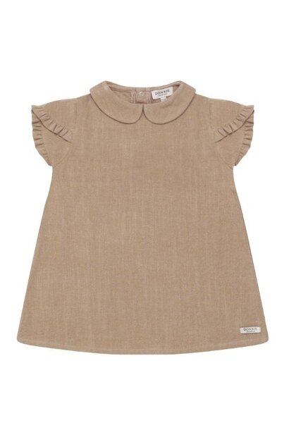 Donsje Amsterdam flien dress hazelnut - jurk