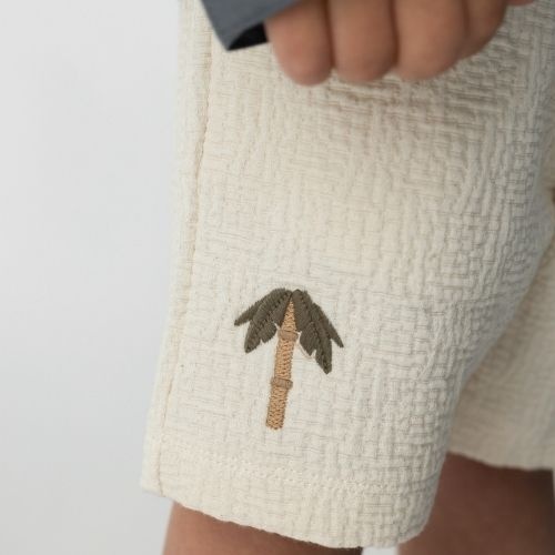 Donsje Amsterdam baby ithri shorts palm tree warm white-3