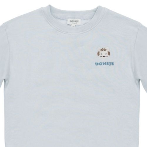 Donsje Amsterdam muckie sweater white tiger ice blue - trui-3