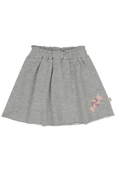 House of Jamie skater skirt grey melange sweat - rok