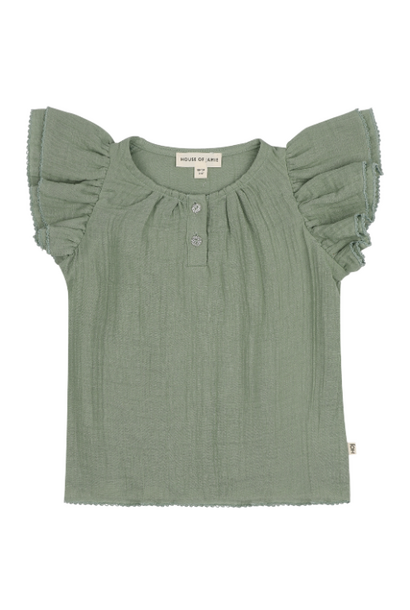 House of Jamie butterfly top ivy sage muslin - shirt