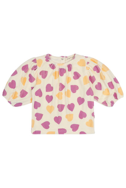 House of Jamie balloon tee happy hearts terry cotton - shirt