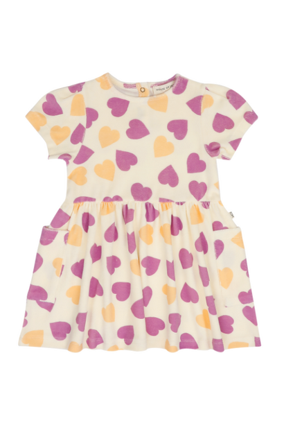House of Jamie relaxed pocket dress happy hearts terry cotton - jurk