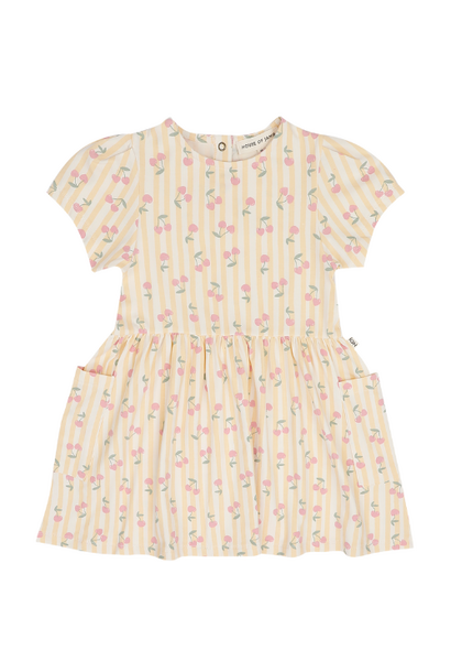 House of Jamie relaxed pocket dress cherry party - jurk