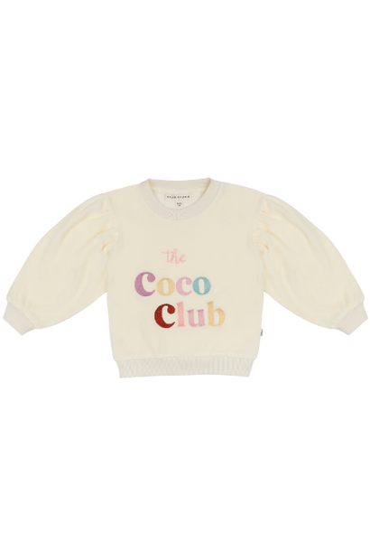 House of Jamie balloon sweater cream terry cotton - trui